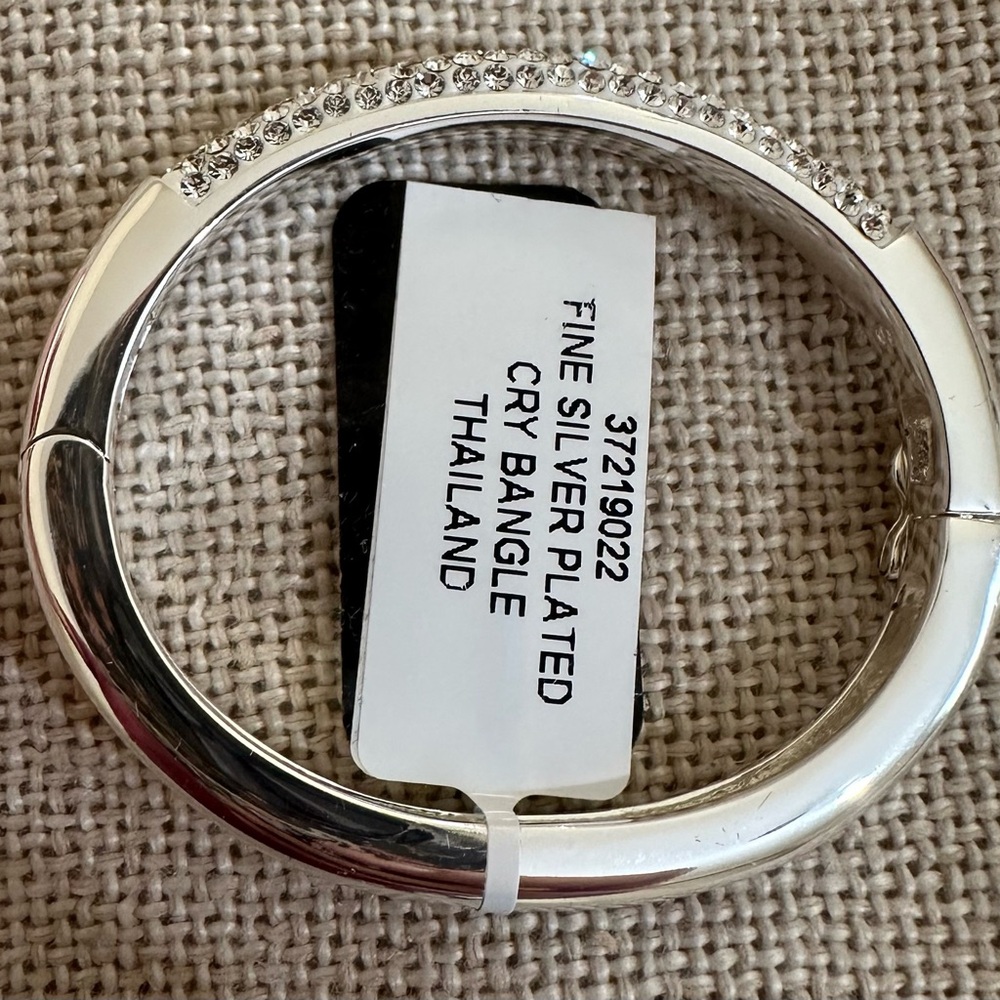 Silver Plated Crystal Bangle - image 4